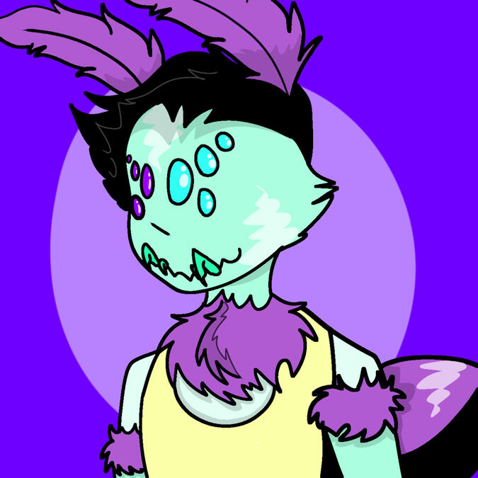 Spider OC bust, color background, basic shading, full color