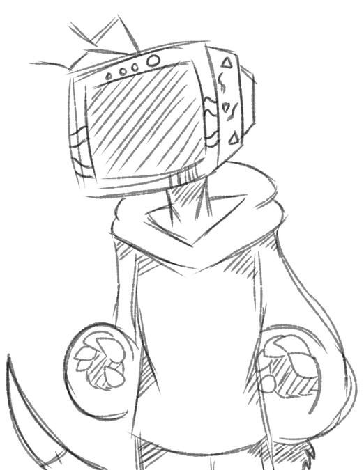 No background, hash shading, no color, sketch