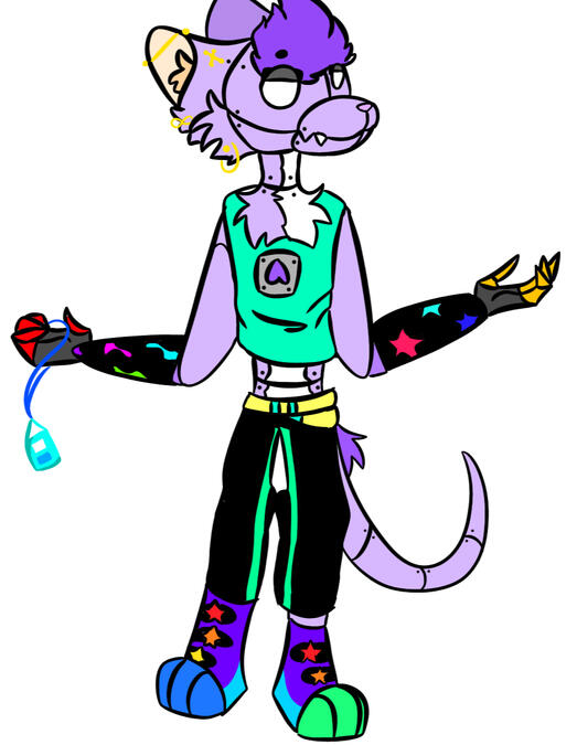 Animatronic OC: No background, no shading, full color